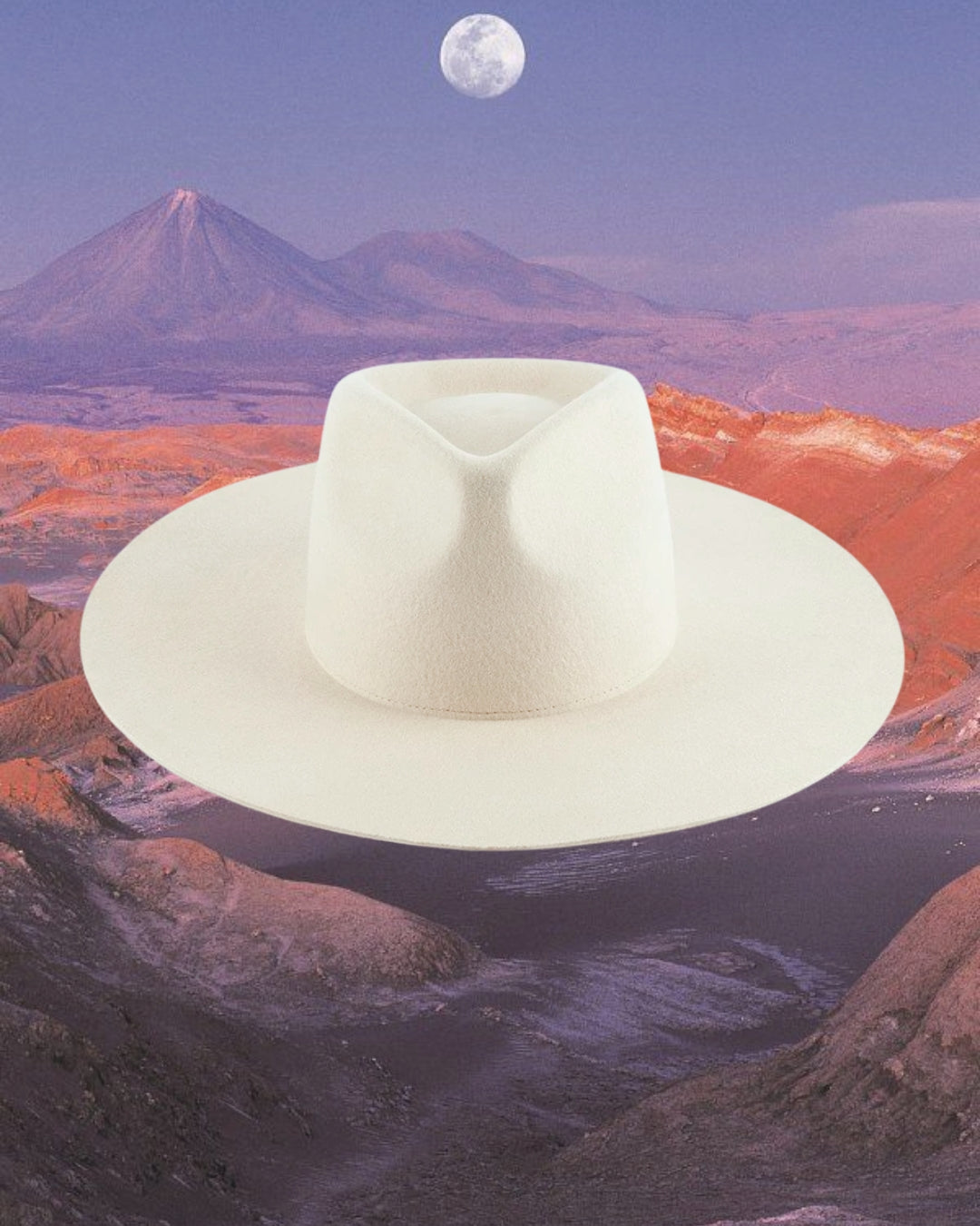 Halo Wide Brim Fedora Hat White