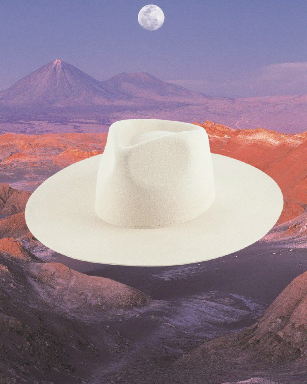 Halo Wide Brim Fedora Hat White