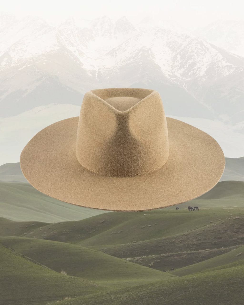 Halo Wide Brim Fedora Hat Beige